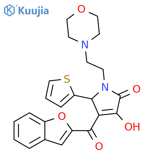 4-(1-benzofuran-2-carbonyl)-3-hydroxy-1-2-(morpholin-4-yl)ethyl-5-(thiophen-2-yl)-2,5-dihydro-1H-pyrrol-2-one structure