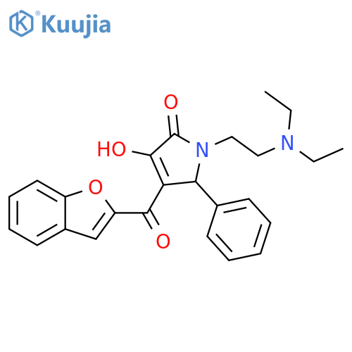 4-(1-benzofuran-2-carbonyl)-1-2-(diethylamino)ethyl-3-hydroxy-5-phenyl-2,5-dihydro-1H-pyrrol-2-one structure