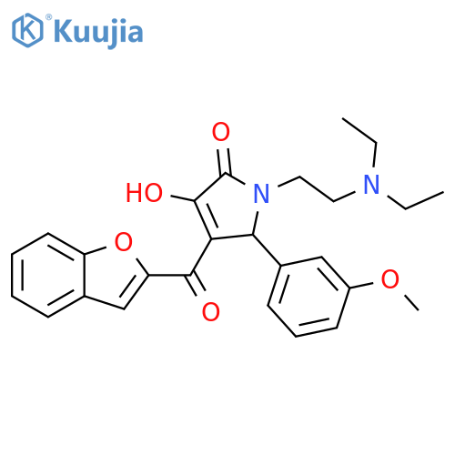 4-(1-benzofuran-2-carbonyl)-1-2-(diethylamino)ethyl-3-hydroxy-5-(3-methoxyphenyl)-2,5-dihydro-1H-pyrrol-2-one structure