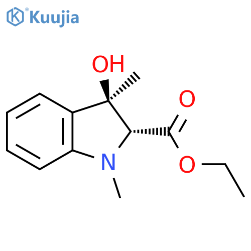 1H-Indole-2-carboxylic acid, 2,3-dihydro-3-hydroxy-1,3-dimethyl-, ethyl ester, (2R,3R)-rel- structure