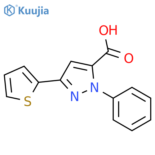 2-phenyl-5-thiophen-2-yl-2h-pyrazole-3-carboxylicacid structure