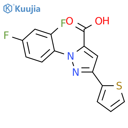 1-(2,4-Difluorophenyl)-3-(thiophen-2-yl)-1H-pyrazole-5-carboxylic Acid structure