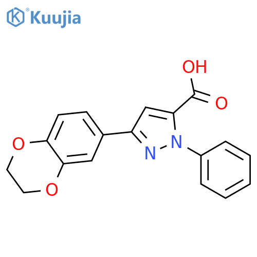 3-(2,3-Dihydro-1,4-benzodioxin-6-yl)-1-phenyl-1H-pyrazole-5-carboxylic acid structure