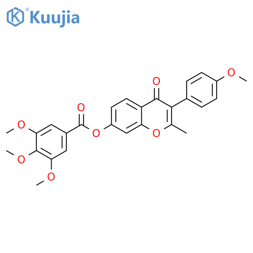 3-(4-methoxyphenyl)-2-methyl-4-oxo-4H-chromen-7-yl 3,4,5-trimethoxybenzoate structure