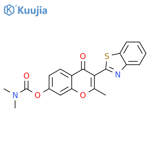 3-(1,3-benzothiazol-2-yl)-2-methyl-4-oxo-4H-chromen-7-yl N,N-dimethylcarbamate structure