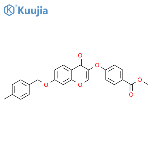 methyl 4-({7-(4-methylphenyl)methoxy-4-oxo-4H-chromen-3-yl}oxy)benzoate structure