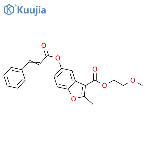 2-methoxyethyl 2-methyl-5-{[(2E)-3-phenylprop-2-enoyl]oxy}-1-benzofuran-3-carboxylate structure