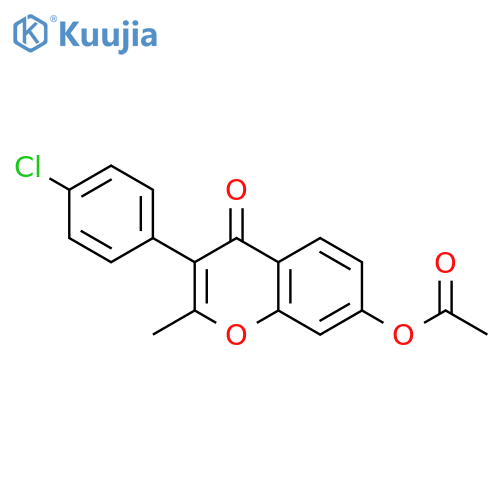 3-(4-chlorophenyl)-2-methyl-4-oxo-4H-chromen-7-yl acetate structure