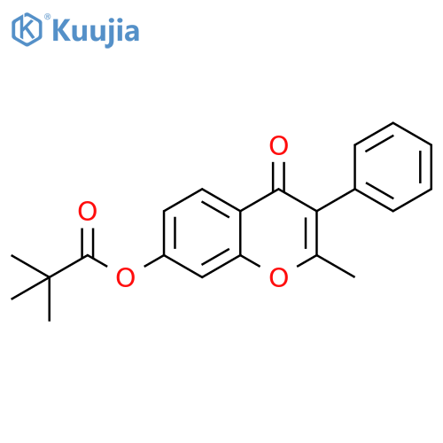 2-methyl-4-oxo-3-phenyl-4H-chromen-7-yl 2,2-dimethylpropanoate structure