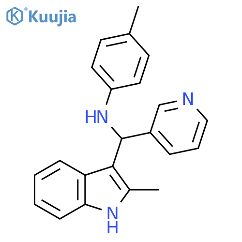 4-methyl-N-(2-methyl-1H-indol-3-yl)(pyridin-3-yl)methylaniline structure