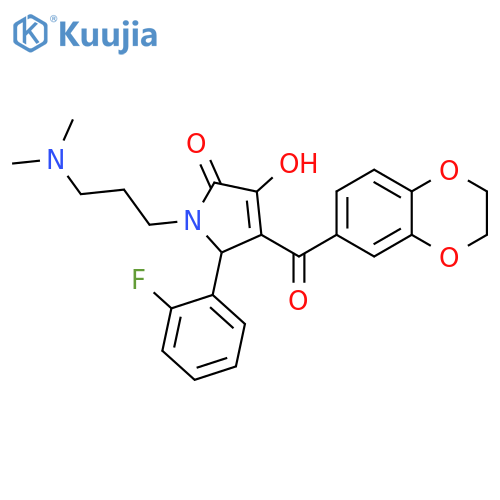 4-(2,3-dihydro-1,4-benzodioxine-6-carbonyl)-1-[3-(dimethylamino)propyl]-5-(2-fluorophenyl)-3-hydroxy-2,5-dihydro-1H-pyrrol-2-one structure