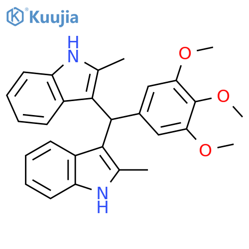 2-methyl-3-[(2-methyl-1H-indol-3-yl)(3,4,5-trimethoxyphenyl)methyl]-1H-indole structure