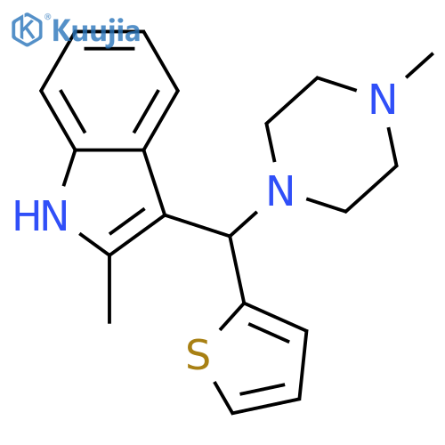 2-methyl-3-(4-methylpiperazin-1-yl)(thiophen-2-yl)methyl-1H-indole structure
