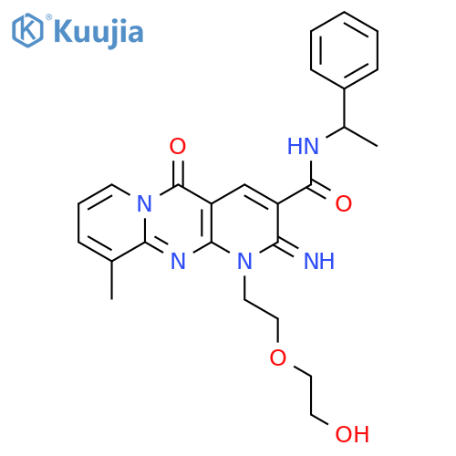 1-(2-(2-Hydroxyethoxy)ethyl)-2-imino-10-methyl-5-oxo-N-(1-phenylethyl)-1,5-dihydro-2H-dipyrido(1,2-A:2,3-D)pyrimidine-3-carboxamide structure