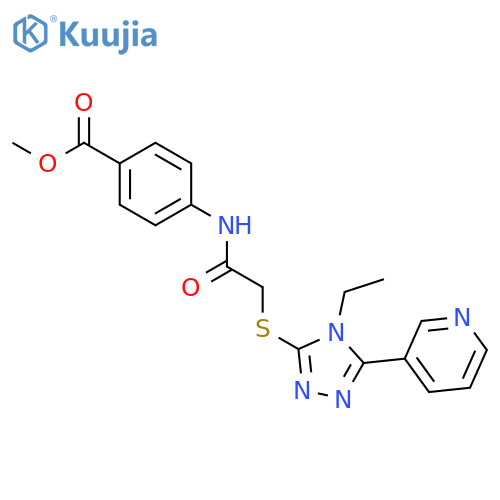 ME 4-((((4-ET-5-(3-Pyridinyl)-4H-1,2,4-triazol-3-YL)thio)acetyl)amino)benzoate structure