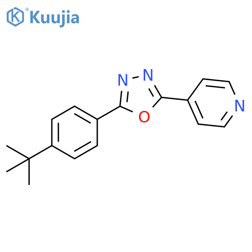Pyridine, 4-[5-[4-(1,1-dimethylethyl)phenyl]-1,3,4-oxadiazol-2-yl]- structure