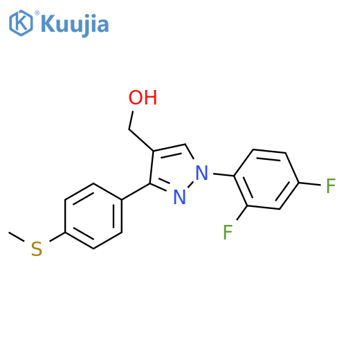 (1-(2,4-difluorophenyl)-3-(4-(methylthio)phenyl)-1h-pyrazol-4-yl)methanol structure