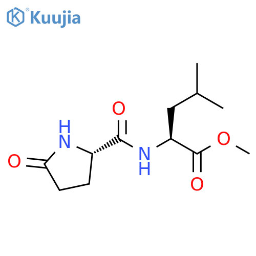 L-Leucine, N-(5-oxo-L-prolyl)-, methyl ester structure