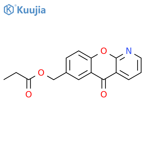 5H-[1]Benzopyrano[2,3-b]pyridin-5-one, 7-[(1-oxopropoxy)methyl]- structure