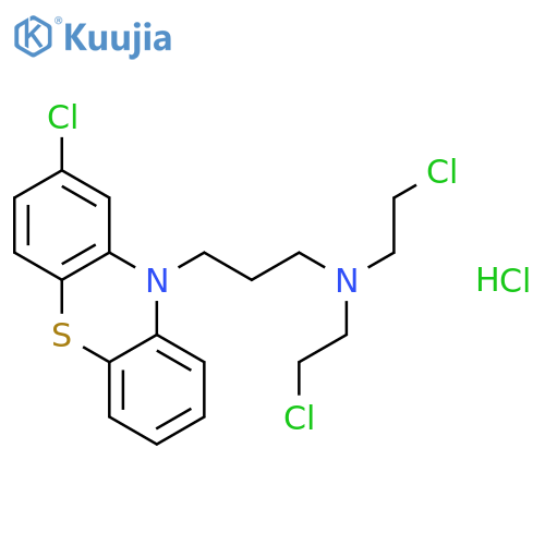 10H-Phenothiazine-10-propanamine,2-chloro-N,N-bis(2-chloroethyl)-, hydrochloride (1:1) structure