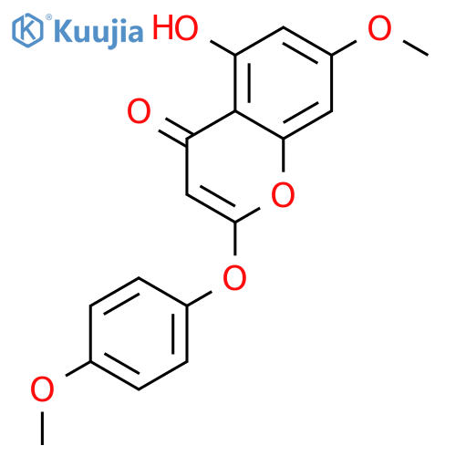 4H-1-Benzopyran-4-one, 5-hydroxy-7-methoxy-2-(4-methoxyphenoxy)- structure