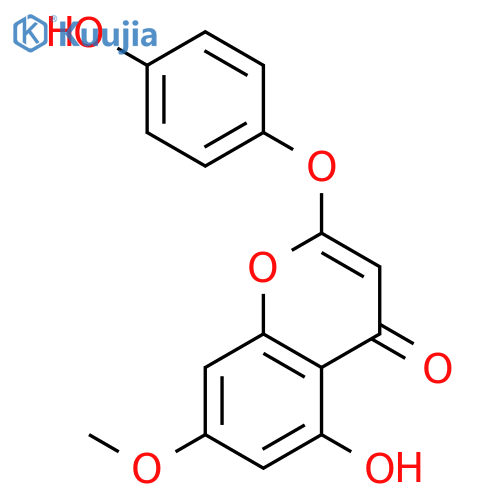 4H-1-Benzopyran-4-one, 5-hydroxy-2-(4-hydroxyphenoxy)-7-methoxy- structure