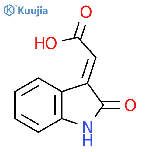 Acetic acid, (1,2-dihydro-2-oxo-3H-indol-3-ylidene)-, (E)- structure