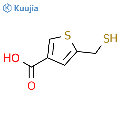 5-(sulfanylmethyl)thiophene-3-carboxylic acid structure