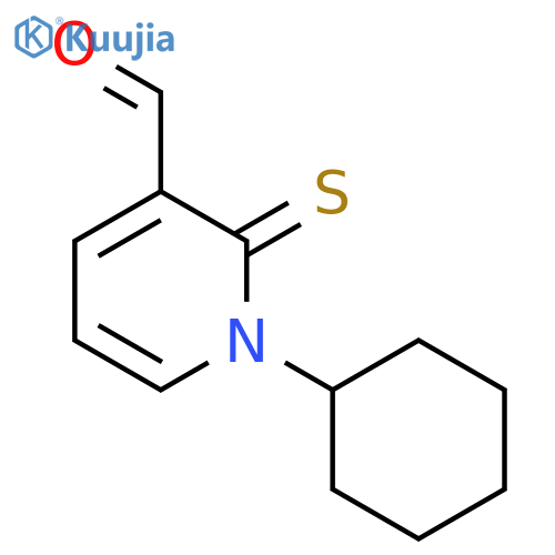 3-Pyridinecarboxaldehyde, 1-cyclohexyl-1,2-dihydro-2-thioxo- structure