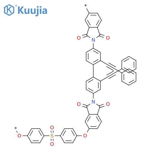 POLY[(1,3-DIHYDRO-1,3-DIOXO-2H-ISOINDOLE-5,2-DIYL)(2,2'-BIS(PHENYLETHYNYL)[1,1'-BIPHENYL]-4,4'-DIYL)(1,3-DIHYDRO-1,3-DIOXO-2H-ISOINDOLE-2,5-DIYL)OXY-1,4-PHENYLENESULFONYL-1,4-PHENYLENEOXY] structure