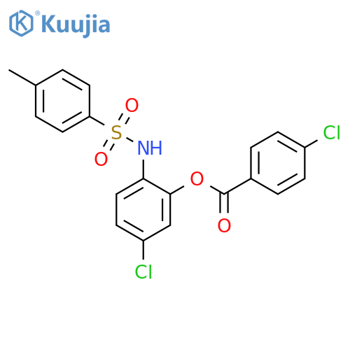 Benzoic acid, 4-chloro-, 5-chloro-2-[[(4-methylphenyl)sulfonyl]amino]phenyl ester structure