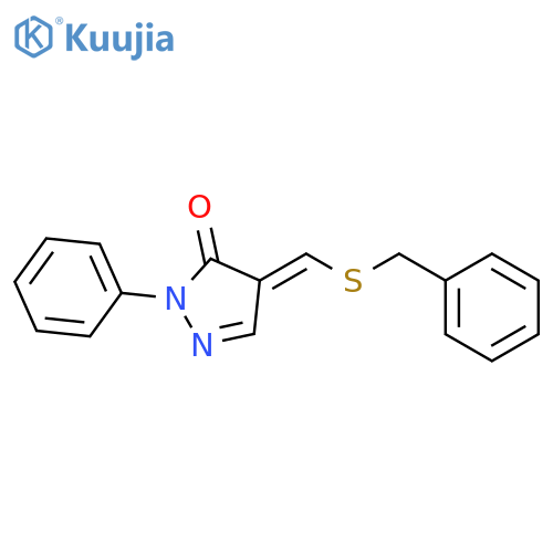 3H-Pyrazol-3-one,2,4-dihydro-2-phenyl-4-[[(phenylmethyl)thio]methylene]-, (E)- structure