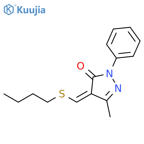 3H-Pyrazol-3-one, 4-[(butylthio)methylene]-2,4-dihydro-5-methyl-2-phenyl-, (Z)- (9CI) structure