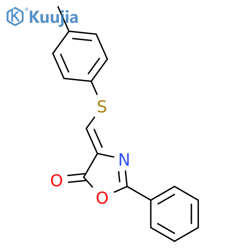 5(4H)-Oxazolone, 4-[[(4-methylphenyl)thio]methylene]-2-phenyl-, (Z)- structure