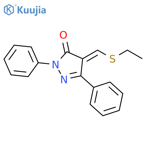 3H-Pyrazol-3-one, 4-[(ethylthio)methylene]-2,4-dihydro-2,5-diphenyl-, (E)- (9CI) structure