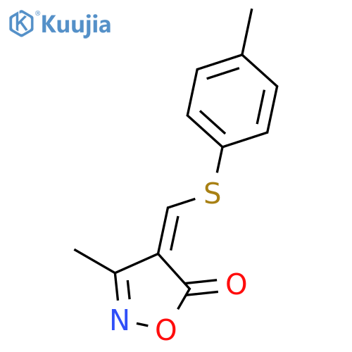 5(4H)-Isoxazolone, 3-methyl-4-[[(4-methylphenyl)thio]methylene]-, (E)- structure