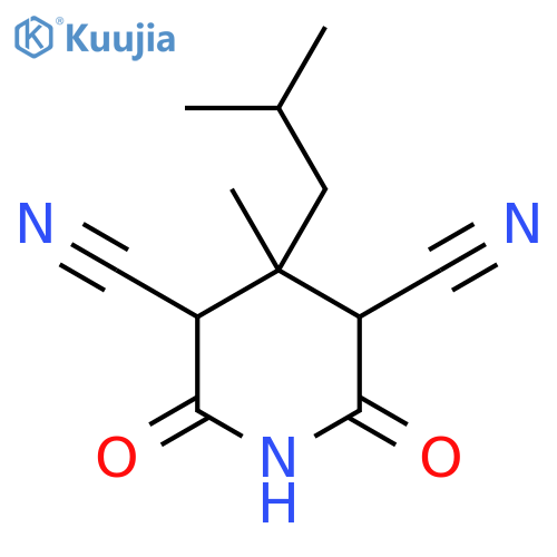 3,5-Piperidinedicarbonitrile,4-methyl-4-(2-methylpropyl)-2,6-dioxo- structure