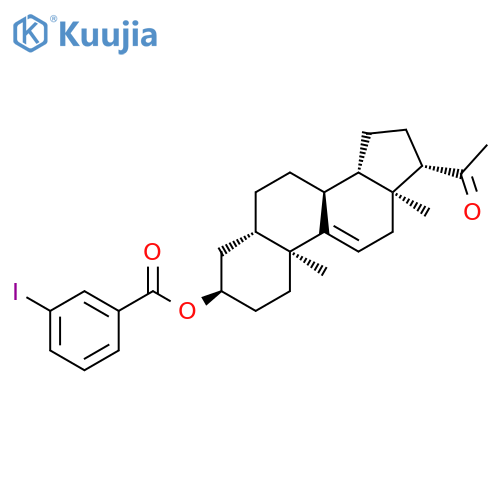 Pregn-9(11)-en-20-one, 3-[(3-iodobenzoyl)oxy]-, (3a,5a)- structure