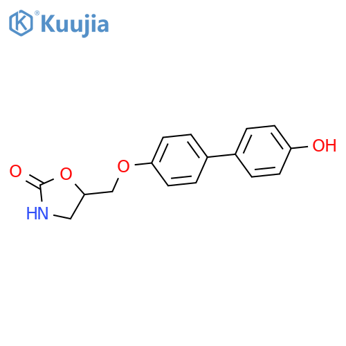 2-Oxazolidinone, 5-[[(4'-hydroxy[1,1'-biphenyl]-4-yl)oxy]methyl]- structure