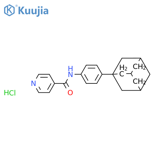 N-[4-(tricyclo[3.3.1.1~3,7~]dec-1-yl)phenyl]pyridine-4-carboxamide hydrochloride (1:1) structure