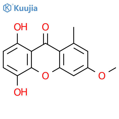 9H-Xanthen-9-one, 5,8-dihydroxy-3-methoxy-1-methyl- structure