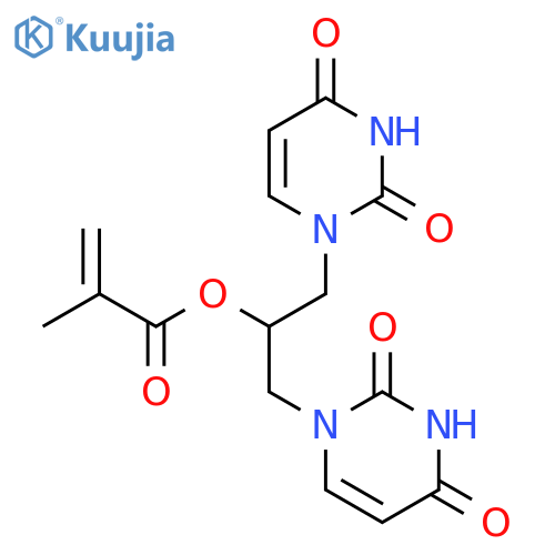 2-Propenoic acid, 2-methyl-, 2-(3,4-dihydro-2,4-dioxo-1(2H)-pyrimidinyl)-1-[(3,4-dihydro-2,4-dioxo-1(2H)-pyrimidinyl)methyl]ethyl ester structure