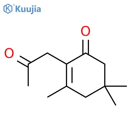 2-Cyclohexen-1-one, 3,5,5-trimethyl-2-(2-oxopropyl)- structure