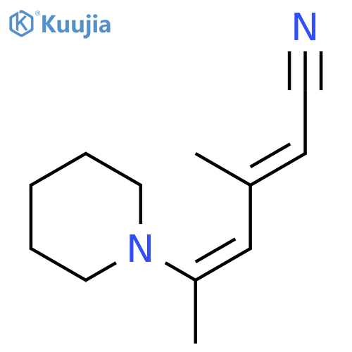 2,4-Hexadienenitrile, 3-methyl-5-(1-piperidinyl)-, (E,Z)- structure