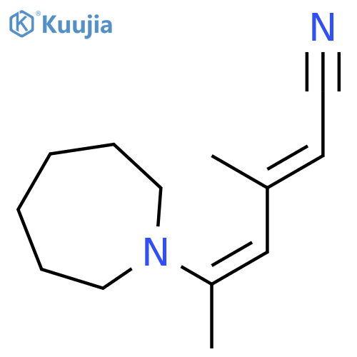 2,4-Hexadienenitrile, 5-(hexahydro-1H-azepin-1-yl)-3-methyl-, (E,Z)- structure