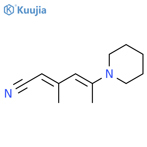 2,4-Hexadienenitrile, 3-methyl-5-(1-piperidinyl)-, (E,E)- structure