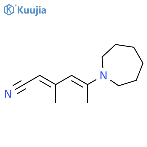 2,4-Hexadienenitrile, 5-(hexahydro-1H-azepin-1-yl)-3-methyl-, (E,E)- structure