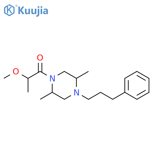 Piperazine, 1-(2-methoxy-1-oxopropyl)-2,5-dimethyl-4-(3-phenylpropyl)- structure