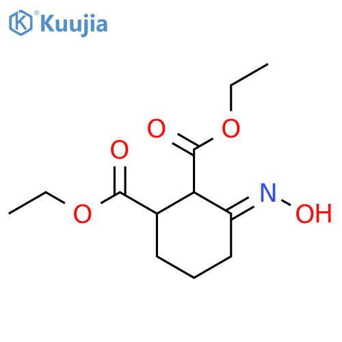 1,2-Cyclohexanedicarboxylic acid, 3-(hydroxyimino)-, diethyl ester structure