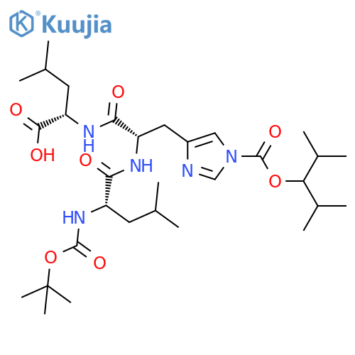 L-Leucine,N-[N-[N-[(1,1-dimethylethoxy)carbonyl]-L-leucyl]-1-[[2-methyl-1-(1-methylethyl)propoxy]carbonyl]-L-histidyl]- structure